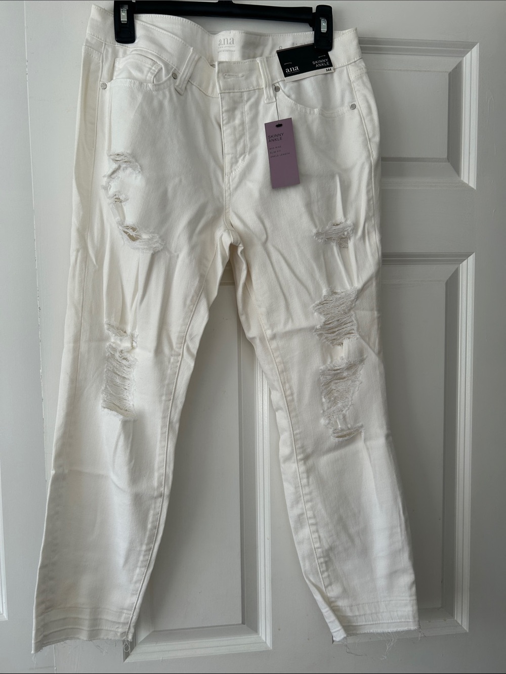 a.n.a White Distressed Boyfriend Jeans